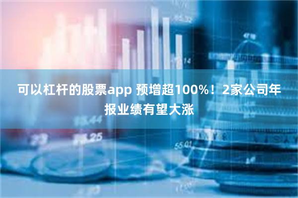 可以杠杆的股票app 预增超100%！2家公司年报业绩有望大涨